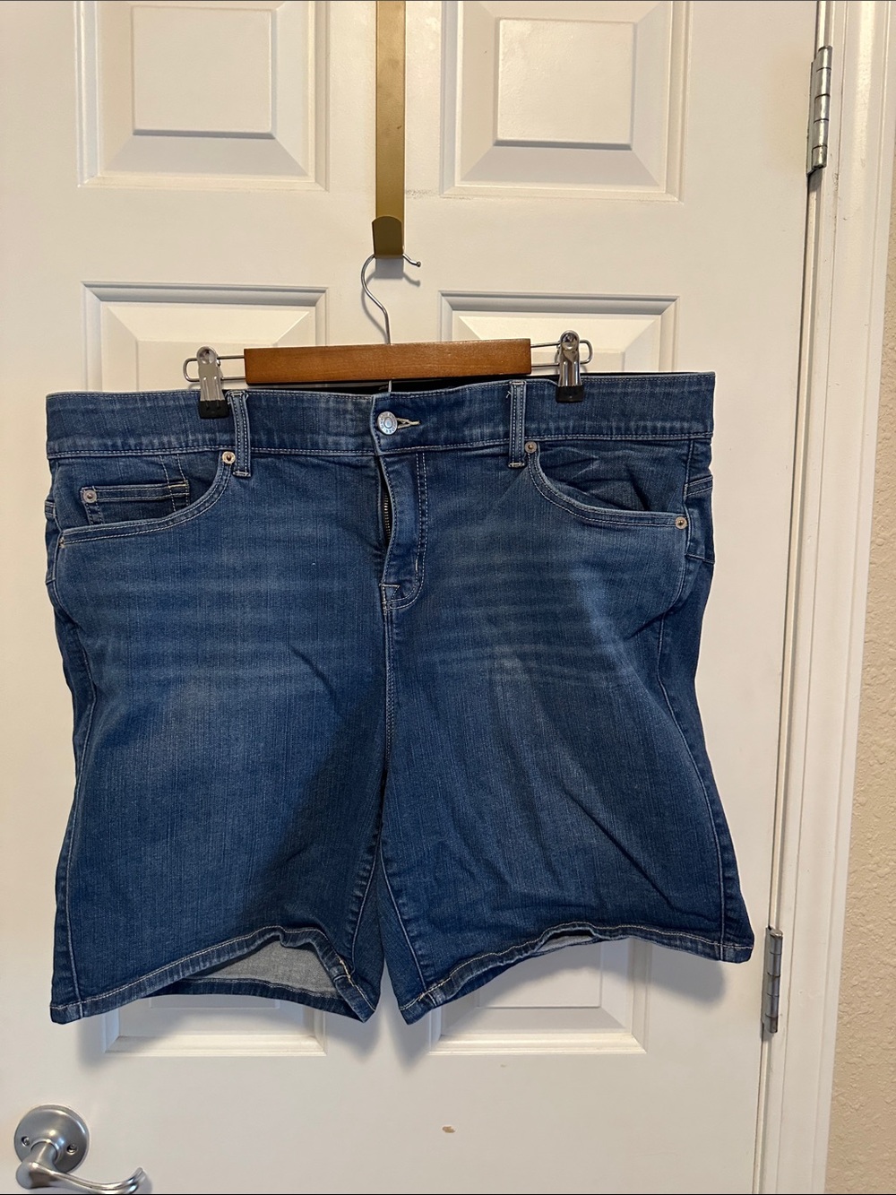 torrid Dark Blue Denim Bermuda Shorts